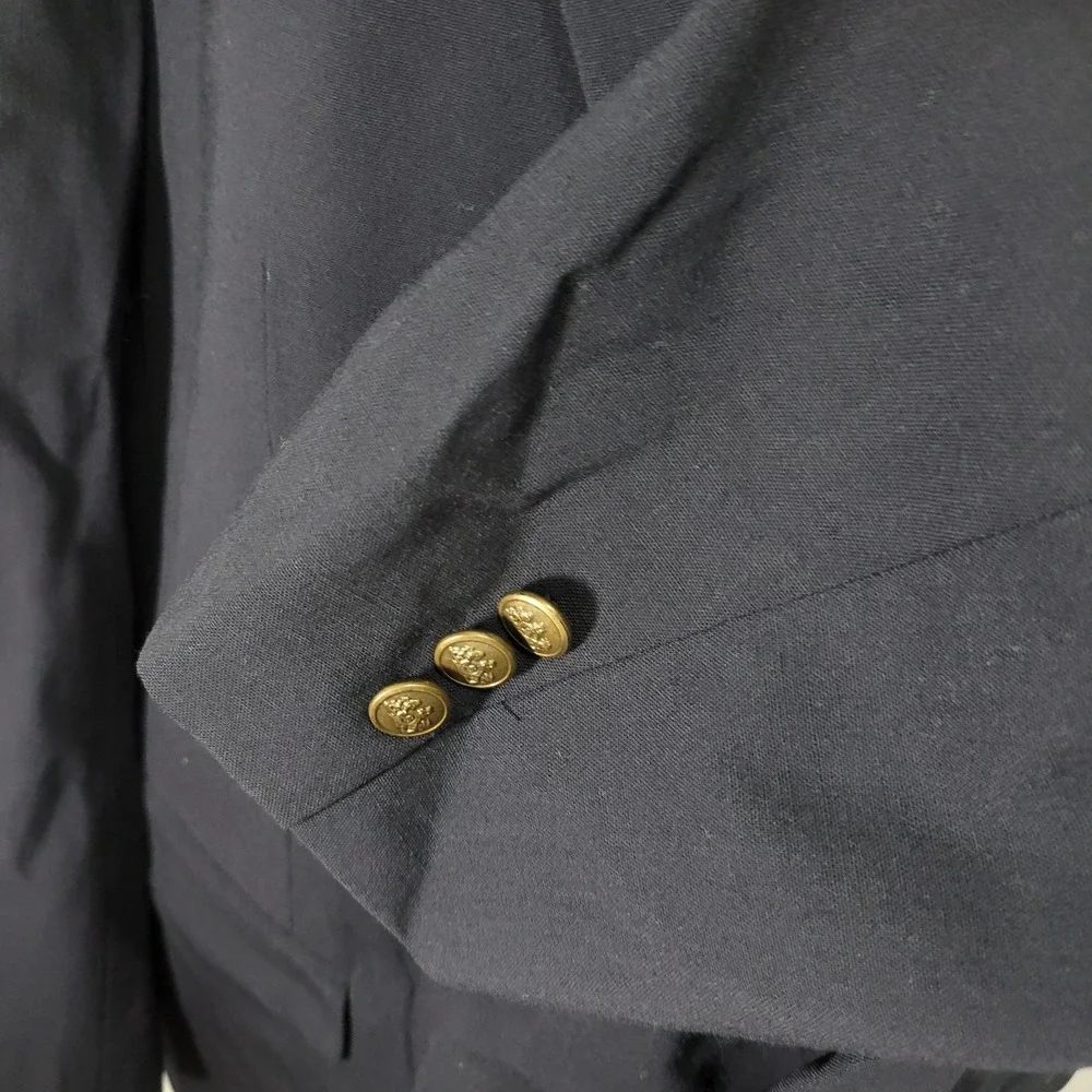 Stafford‎ Traveler Plus Men's Sport Coat Blazer Two Button Navy Wool Blend 48L